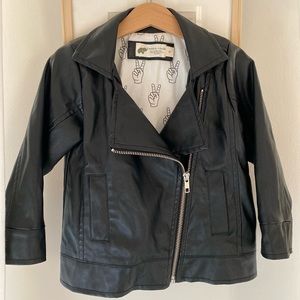 Monica + Andy vegan leather moto jacket